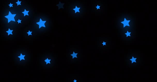 Composition Gemini Star Sign Symbol Blue Stars Black Background Horoscope — Stock Video