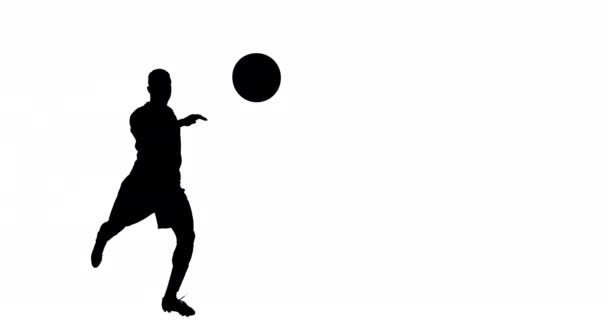 Animation Silhouette Football Player Speech Bubble White Background Sport Competition — Stock Video