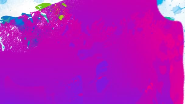 Animación Pintura Rosa Sobre Salpicaduras Azules Mapa Del Mundo Conexiones — Vídeo de stock