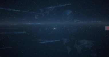 Veri işleme üzerine afiş asılan sosyal medya simgelerinin canlandırılması. küresel çevrimiçi iletişim, dijital arayüz ve teknoloji konsepti dijital olarak oluşturulmuş video.