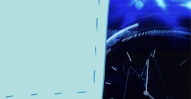 Mavi arka planda veri işleme üzerine dijital olarak yeşil pankartın görüntüsü oluşturuldu. bilgisayar arayüzü ve teknoloji kavramı