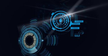 Kapsam taraması, insan kalbi ve bilimsel veri işleme bileşimi ekranda. küresel bilim, teknoloji ve dijital arayüz kavramı dijital olarak oluşturulmuş görüntü.