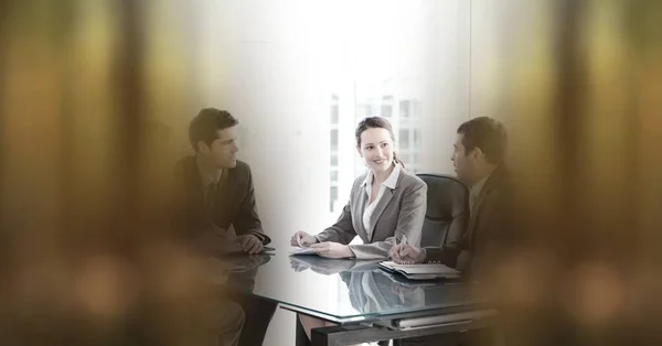 Samenstelling Van Zakenmannen Vrouwen Die Vergaderen Mondiaal Netwerk Bedrijfs Technologieconcept — Stockfoto