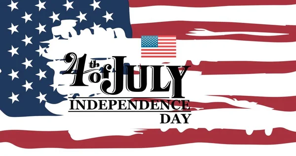 Skład Tekstu Okazji Dnia Niepodległości Nad Amerykańską Flagą Świętowanie Dnia — Zdjęcie stockowe