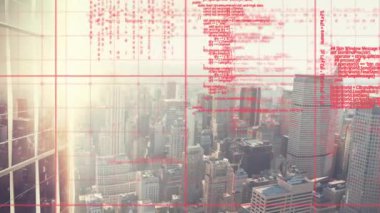 Sarı zemin üzerinde veri işleme animasyonu. küresel ağlar, bağlantılar ve teknoloji konsepti dijital olarak oluşturulmuş video.