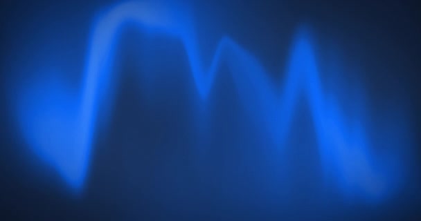 Digitale Animation Der Wellen Des Blauen Pulsmessgeräts Auf Schwarzem Hintergrund — Stockvideo
