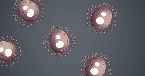 Gri Arkaplandaki Hücrenin Üzerinde Giriş Işareti Yok Desen Küresel Koronavirüs — Stok video