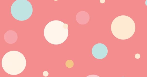 Animation Multiple Pastel Spots Flying Orange Background Colour Pattern Celebration — Stock Video