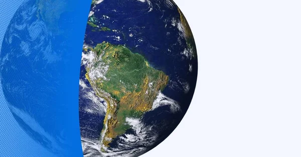 Состав Планеты Земля Голубым Краем Белом Фоне Глобальная Окружающая Среда — стоковое фото