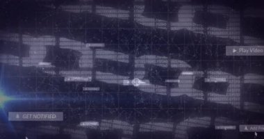 Çevrimiçi güvenlik zincirleri üzerindeki afişlerde sosyal medya simgelerinin canlandırılması. küresel iletişim, dijital arayüz ve teknoloji konsepti dijital olarak oluşturulmuş video.