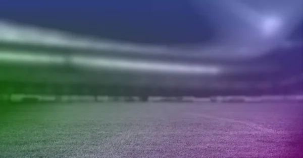 Composition Football Pitch Purple Green Tint Sport Competition Concept Digitally — Photo