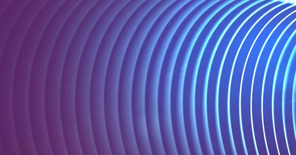 Composição Linhas Curvas Concêntricas Paralelas Azuis Brilhantes Sobre Fundo Roxo — Fotografia de Stock
