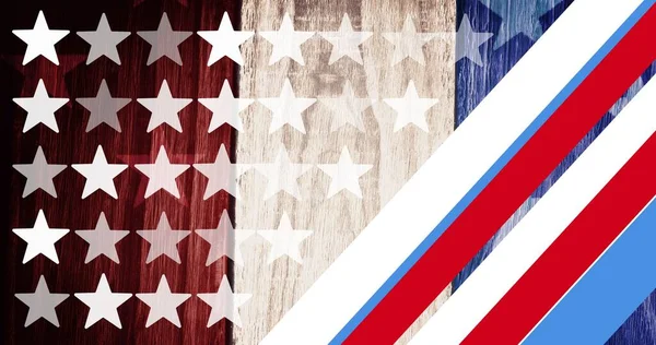 Samenstelling Van Sterren Strepen Amerikaanse Vlag Patriottisme Viering Concept Digitaal — Stockfoto