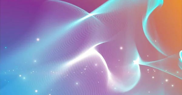 Композиція Сітки Синього Кольору Єднань Помаранчевому Фіолетовому Тлі Глобальні Язки — стокове фото