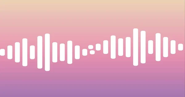 柔らかいピンクの背景に白い音の周波数レベルメーターの構成 音の可視化インターフェースの概念デジタル生成された画像 — ストック写真