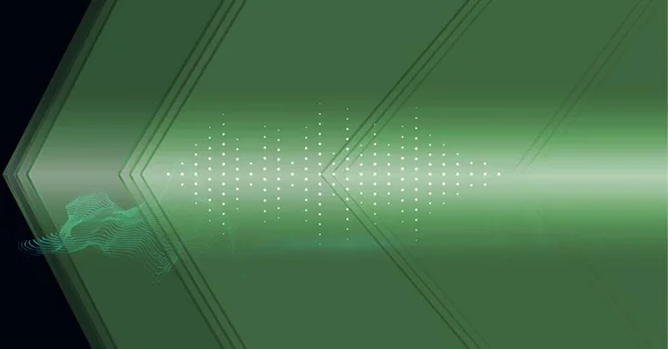 Parlak Yeşil Arkaplandaki Beyaz Ses Frekansı Ölçer Noktalarının Birleşimi Ses — Stok fotoğraf