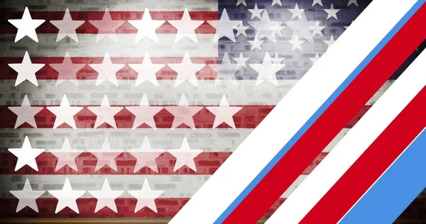 Samenstelling Van Sterren Strepen Amerikaanse Vlag Patriottisme Viering Concept Digitaal — Stockfoto
