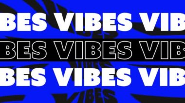 Siyah-beyaz titreşimlerin animasyonu mavi ve pembe üzerinde hareket ediyor ve şekil değiştiriyor. pozitif duygular ve refah mesajı konsepti, dijital olarak oluşturulmuş video.