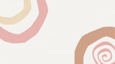 Koyu pembe, kahverengi ve bej doğanın animasyonu soluk arkaplanda hareket eden dairesel biçimlere ilham verdi. Doğa, hareket ve değişim konsepti, dijital olarak oluşturulmuş video.