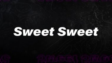 Beyaz ve yeşil renkli tatlı kelimesinin animasyonu, siyah arka planda hareket ediyor. pozitif duygular ve mesaj konsepti, dijital olarak oluşturulmuş video.