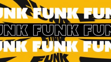 Siyah-beyaz titreşimlerin animasyonu turuncu üzerinde hareket ediyor ve şekil değiştiriyor sonra da pembe. pozitif duygular, müzik, eğlence ve refah mesajı konsepti, dijital olarak oluşturulmuş video.