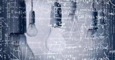 Ampullerin animasyonu ve bilimsel formül veri işleme. küresel bilim, fikirler ve araştırma konsepti dijital olarak oluşturulmuş video.