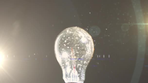 Animering Glödlampa Glödande Nätverk Träffas Bollen Och Kopiera Utrymme Global — Stockvideo