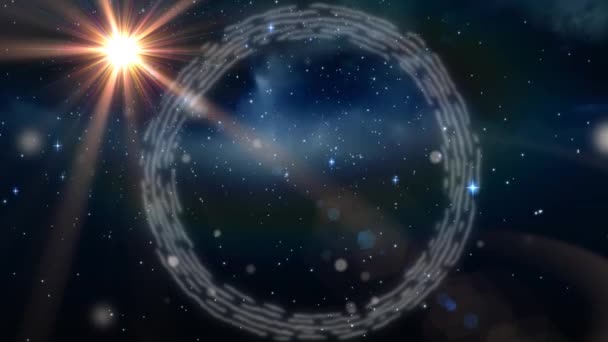 Κινούμενο Σχέδιο Του Αιγόκερου Αστεριού Πάνω Από Αστέρια Που Λάμπουν — Αρχείο Βίντεο