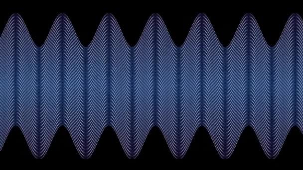 Animation Thin White Blue Parallel Curved Zigzag Lines Slowly Scrolling — Stock Video