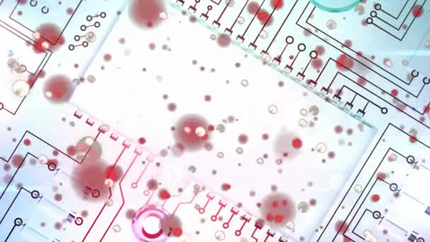 Animación Del Procesamiento Datos Placa Circuito Informático Brillante Conexiones Globales — Vídeos de Stock