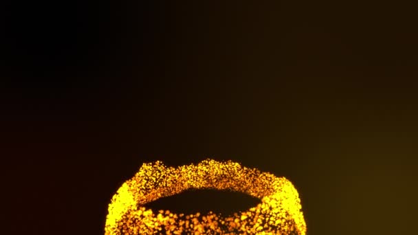 Анімація Сяючих Помаранчевих Жовтих Лавових Вивержень Чорному Тлі Природа Енергія — стокове відео