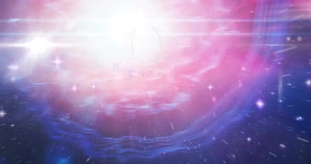 蝎子星座的动画在宇宙发光的恒星之上 星相和黄道带符号概念数字生成的视频 — 图库视频影像