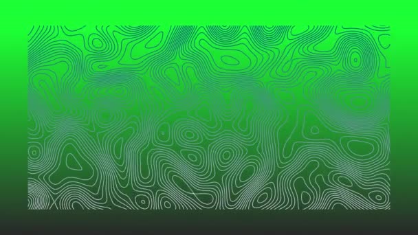 在明亮的绿色背景上有机移动的灰色地形线的动画 运动和变化概念 数字视频 — 图库视频影像