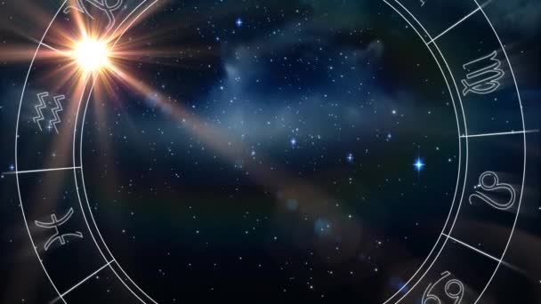 Animation Roue Signe Étoile Filante Avec Signe Léon Les Étoiles — Video