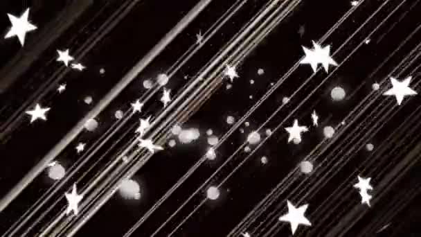 Animazione Stelle Bianche Che Galleggiano Linee Bianche Tremolanti Universo Galassia — Video Stock