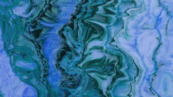 Dalgalanan Mavi Organik Yapışkan Formların Yavaşça Değişiminin Animasyonu Doğa Renk — Stok video