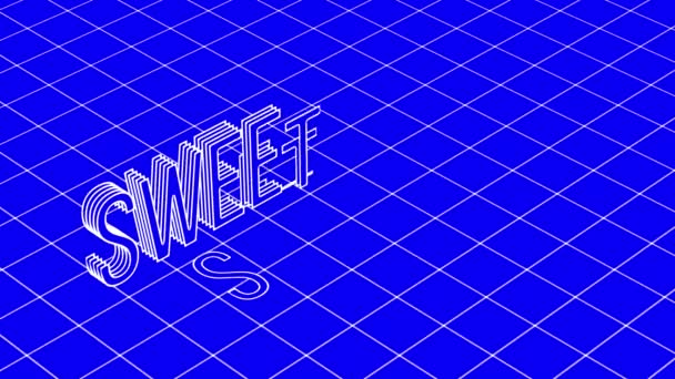 Animation Des Wortes Süß Text Mit Weißer Linie Und Weißem — Stockvideo