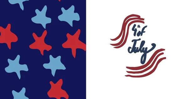 Σύνθεση Του Κειμένου Ημέρα Ανεξαρτησίας Αμερικανική Σημαία Διακοσμημένα Αστέρια Πατριωτισμός — Φωτογραφία Αρχείου