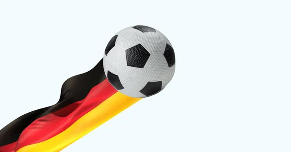 Composition Football German Flag Isolated White Background Sports Competition Concept — Stock Photo, Image