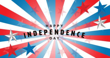 Bağımsızlık Günü 'nün kompozisyonu Amerikan bayrağı üzerine yazılmış. Vatanseverlik ve kutlama konsepti dijital olarak oluşturulmuş imaj.