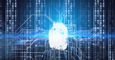 Bilgisayar işlemci devre kartında ikili kodlama bileşimi. küresel çevrimiçi güvenlik, bağlantılar, veri işleme ve dijital arayüz kavramı dijital olarak oluşturuldu.