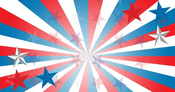Sammansättning Vita Blå Och Röda Stjärnor Över Amerikansk Flagga Patriotism — Stockfoto