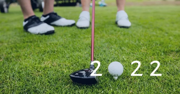 Összetétele 2022 Szám Golflabda Golf Klub Golfpályán Sportnaptár Versenykoncepció Digitálisan — Stock Fotó