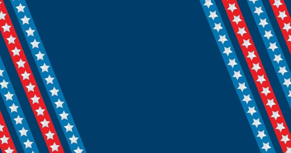 Composición Estrellas Decoradas Con Bandera Americana Sobre Fondo Azul Patriotismo — Foto de Stock