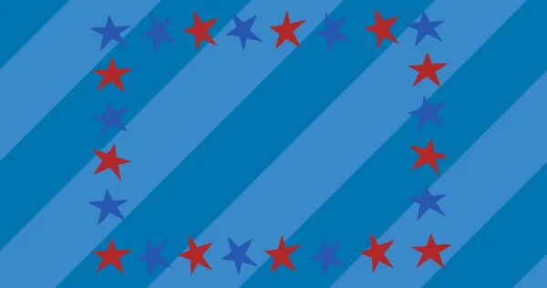 Composizione Stelle Decorate Con Bandiera Americana Sfondo Blu Patriottismo Concetto — Foto Stock