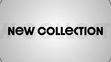 Gri arkaplan üzerinde gölge etkisi olan yeni sezon metni üzerinde genişleyen çemberin dijital animasyonu. moda ve perakende iş kavramı