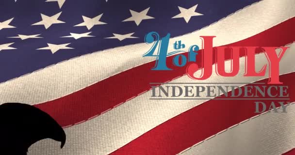 2016 Animation 4Th July Independence Text Eagle American Flag 애국심 — 비디오