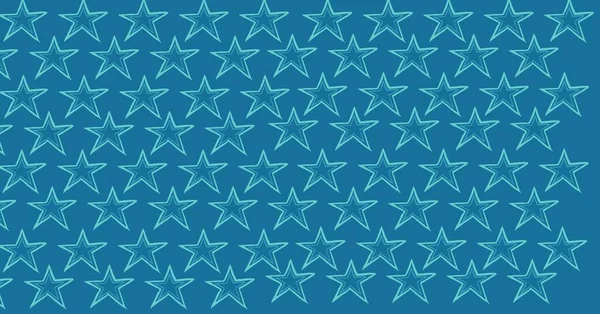 Illustration Multiple Rows Blue Stars Blue Background American Flag Pattern — Stock Photo, Image