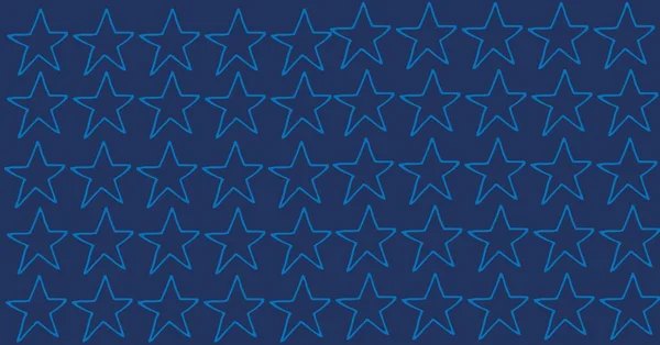 Illustratie Van Meerdere Rijen Blauwe Sterren Blauwe Achtergrond Amerikaans Vlag — Stockfoto