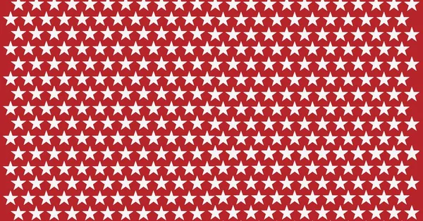 Composição Várias Linhas Estrelas Brancas Sobre Fundo Vermelho Padrão Bandeira — Fotografia de Stock